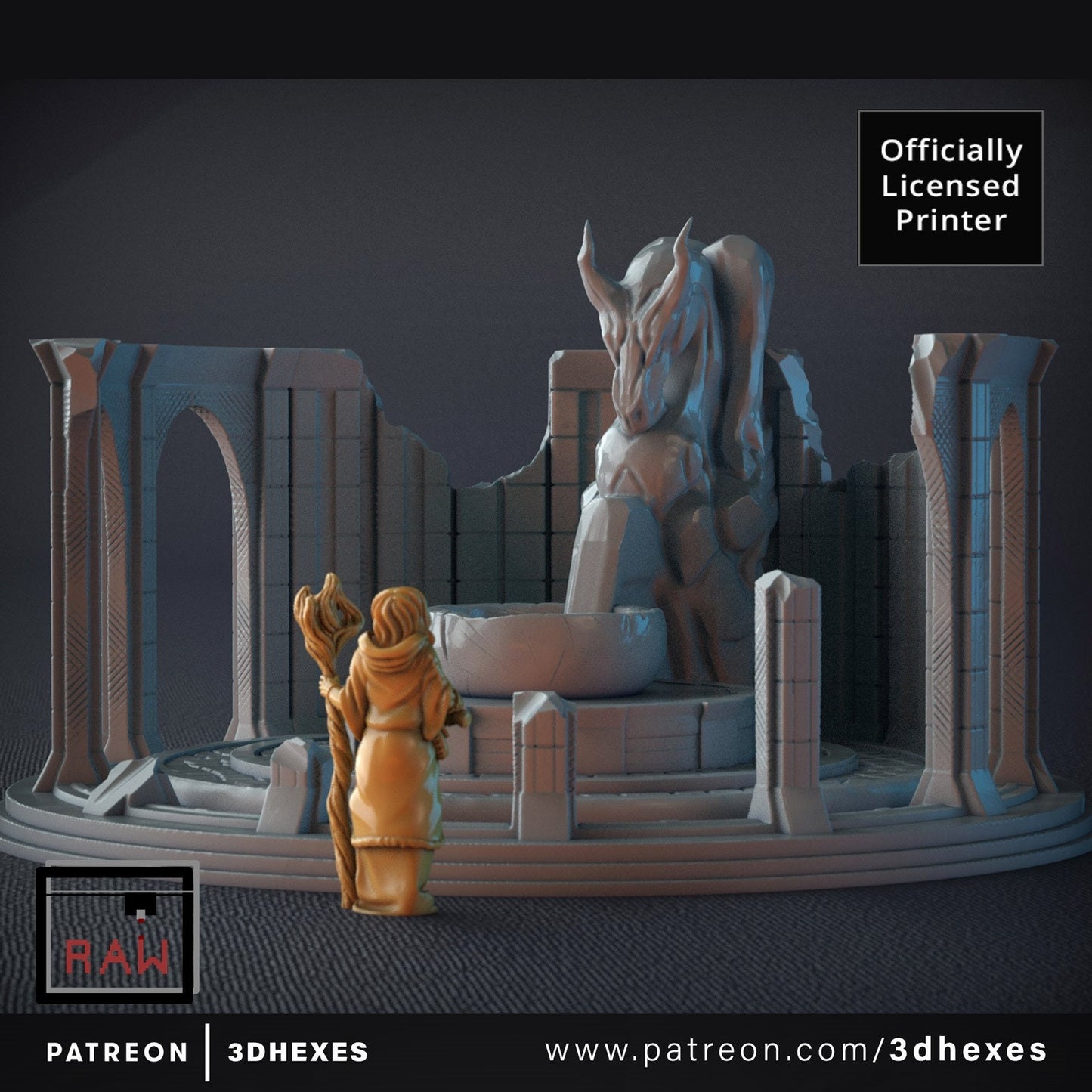 Ancient Rotunda Dragon D&D terrain 28-32mm | Dungeons and Dragons | DnD | Pathfinder | Starfinder | Tabletop RPG | Wargaming |