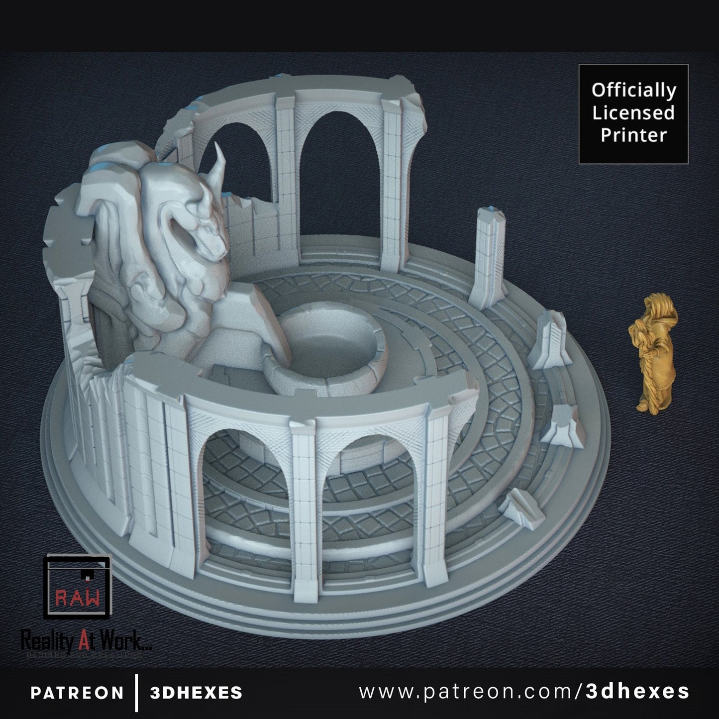 Ancient Rotunda Dragon D&D terrain 28-32mm | Dungeons and Dragons | DnD | Pathfinder | Starfinder | Tabletop RPG | Wargaming |