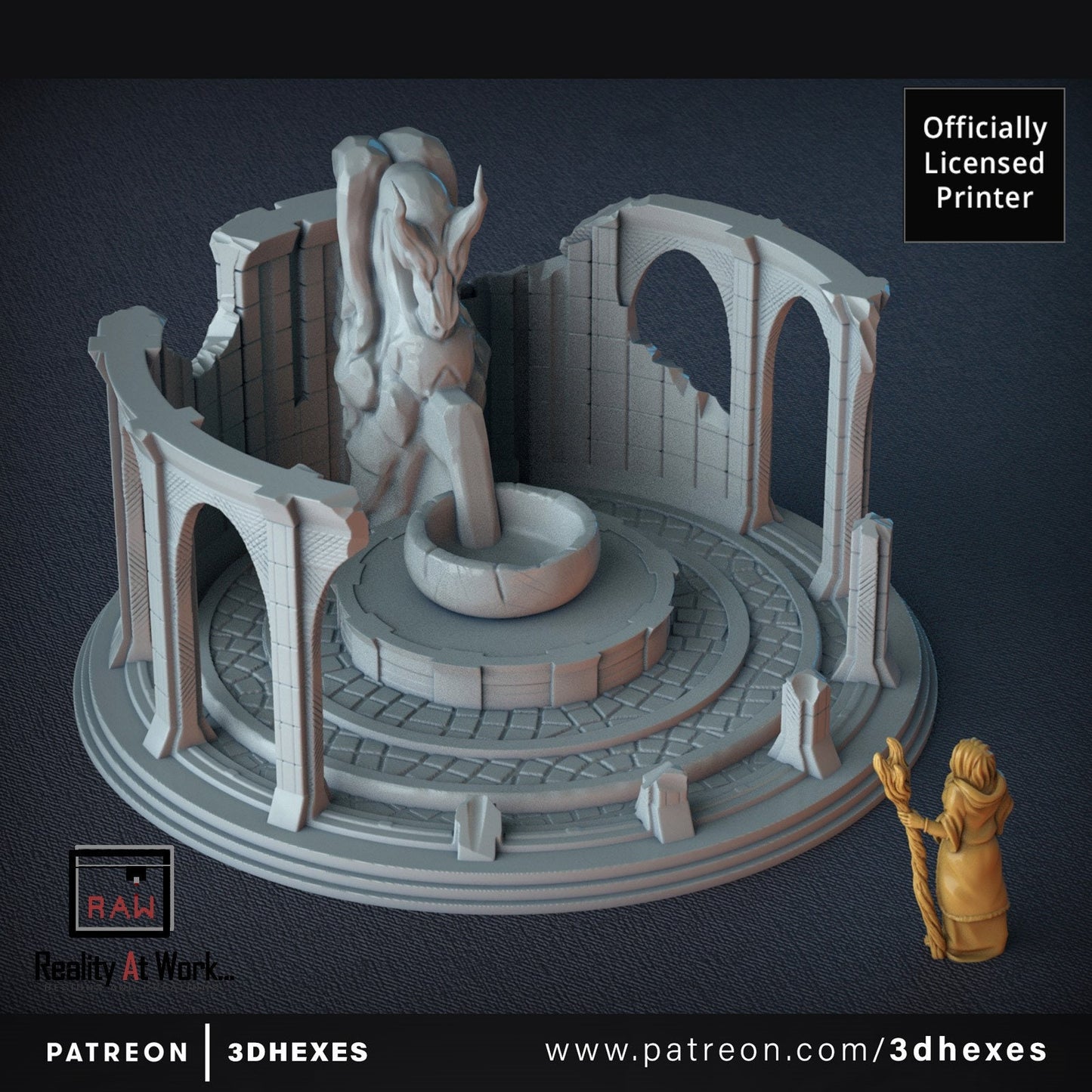 Ancient Rotunda Dragon D&D terrain 28-32mm | Dungeons and Dragons | DnD | Pathfinder | Starfinder | Tabletop RPG | Wargaming |