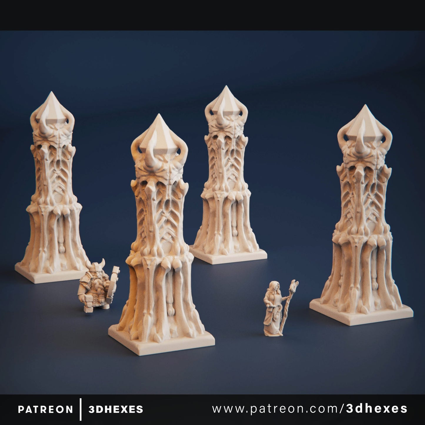 Bone Pillar D&D terrain 28-32mm | Dungeons and Dragons | DnD | Pathfinder | Starfinder | Tabletop RPG | Wargaming |