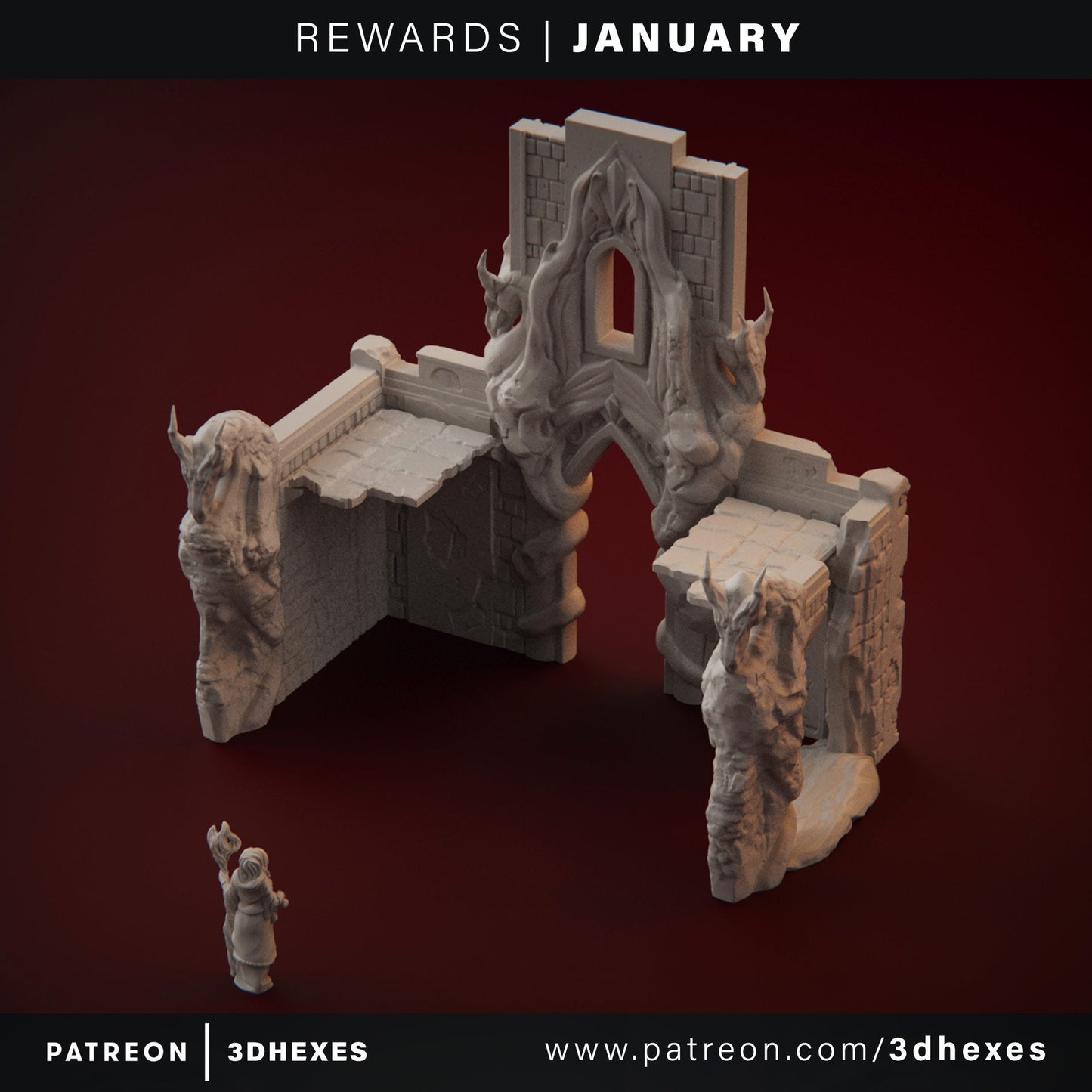 Dragon Archway D&D terrain 28-32mm | Dungeons and Dragons | DnD | Pathfinder | Starfinder | Tabletop RPG | Wargaming |
