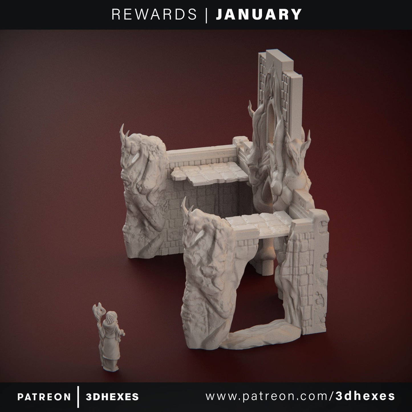 Dragon Archway D&D terrain 28-32mm | Dungeons and Dragons | DnD | Pathfinder | Starfinder | Tabletop RPG | Wargaming |