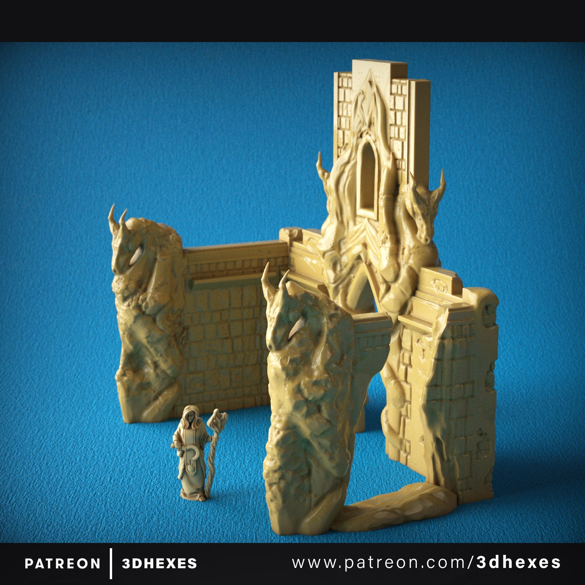 Dragon Archway D&D terrain 28-32mm | Dungeons and Dragons | DnD | Pathfinder | Starfinder | Tabletop RPG | Wargaming |