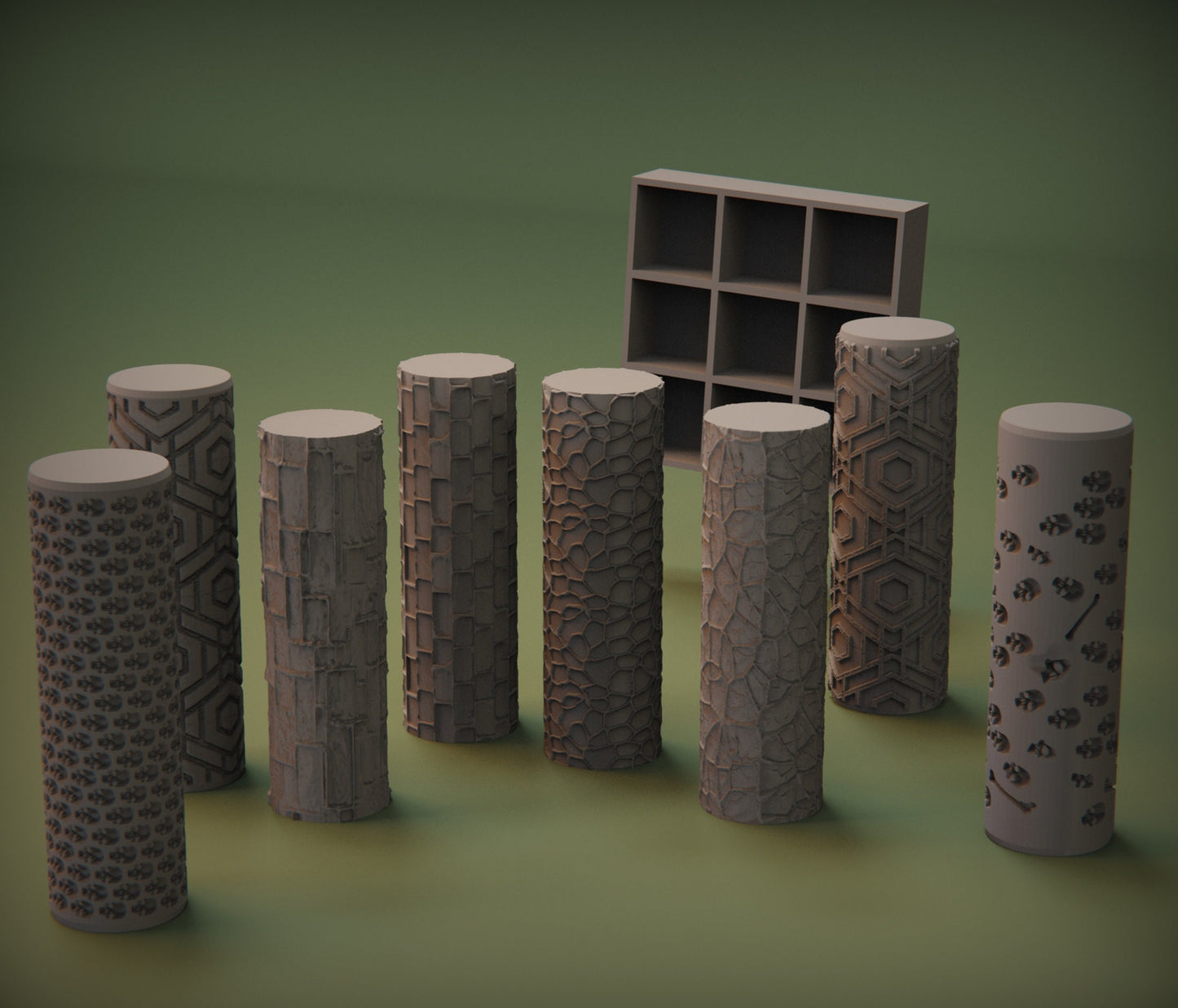 Rolling Pin Texture Rollers D&D Terrain | 28mm | 32mm | Dungeons and Dragons | DnD | Polymer Clay Pattern | Tabletop RPG