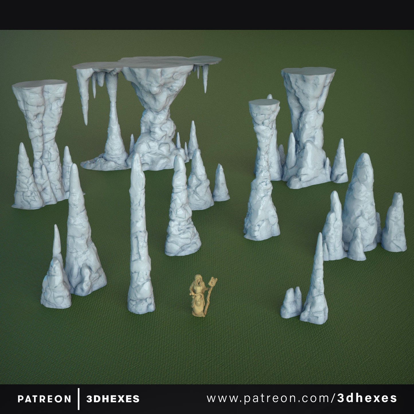 10pcs Stalagmites Cave Set D&D terrain 28mm | 32mm | Dungeons and Dragons | DnD | Pathfinder | Starfinder | Tabletop RPG | Wargaming |