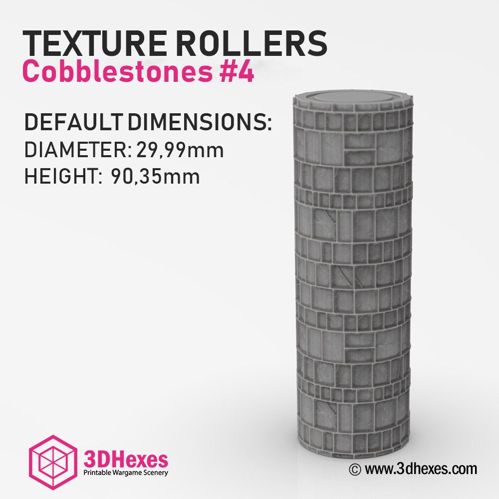 Cobblestone Rolling Pin Texture Rollers D&D Terrain | 28mm | 32mm | Dungeons and Dragons | DnD | Polymer Clay Pattern | Tabletop RPG