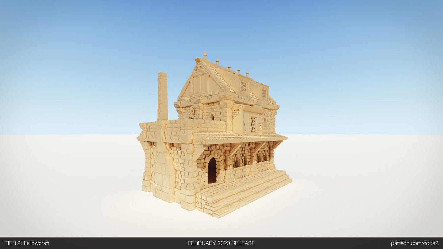 Ulvheim Merchant Medium House Terrain D&D 28mm | 32mm | Dungeons and Dragons | DnD | Pathfinder | Starfinder | Tabletop RPG | Wargaming |