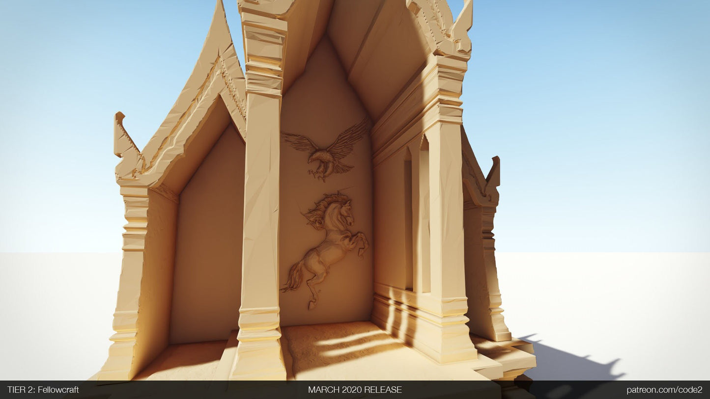 Temple Shrine D&D Terrain 28mm | 32mm | Dungeons and Dragons | DnD | Pathfinder | Starfinder | Tabletop RPG | Wargaming |