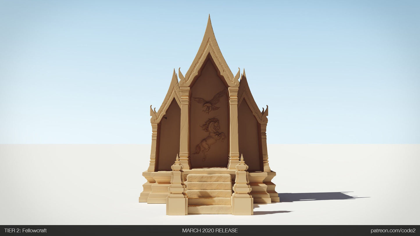 Temple Shrine D&D Terrain 28mm | 32mm | Dungeons and Dragons | DnD | Pathfinder | Starfinder | Tabletop RPG | Wargaming |