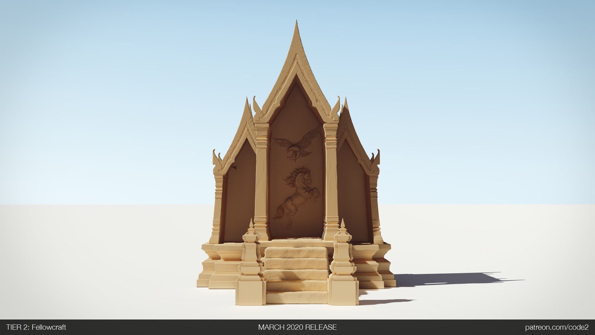 Temple Shrine D&D Terrain 28mm | 32mm | Dungeons and Dragons | DnD | Pathfinder | Starfinder | Tabletop RPG | Wargaming |