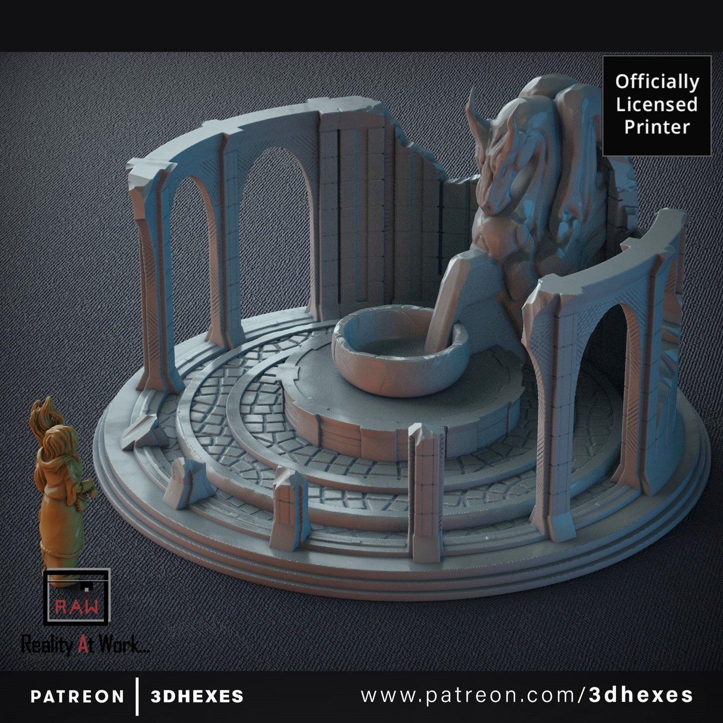 Ancient Rotunda Dragon D&D terrain 28-32mm | Dungeons and Dragons | DnD | Pathfinder | Starfinder | Tabletop RPG | Wargaming |