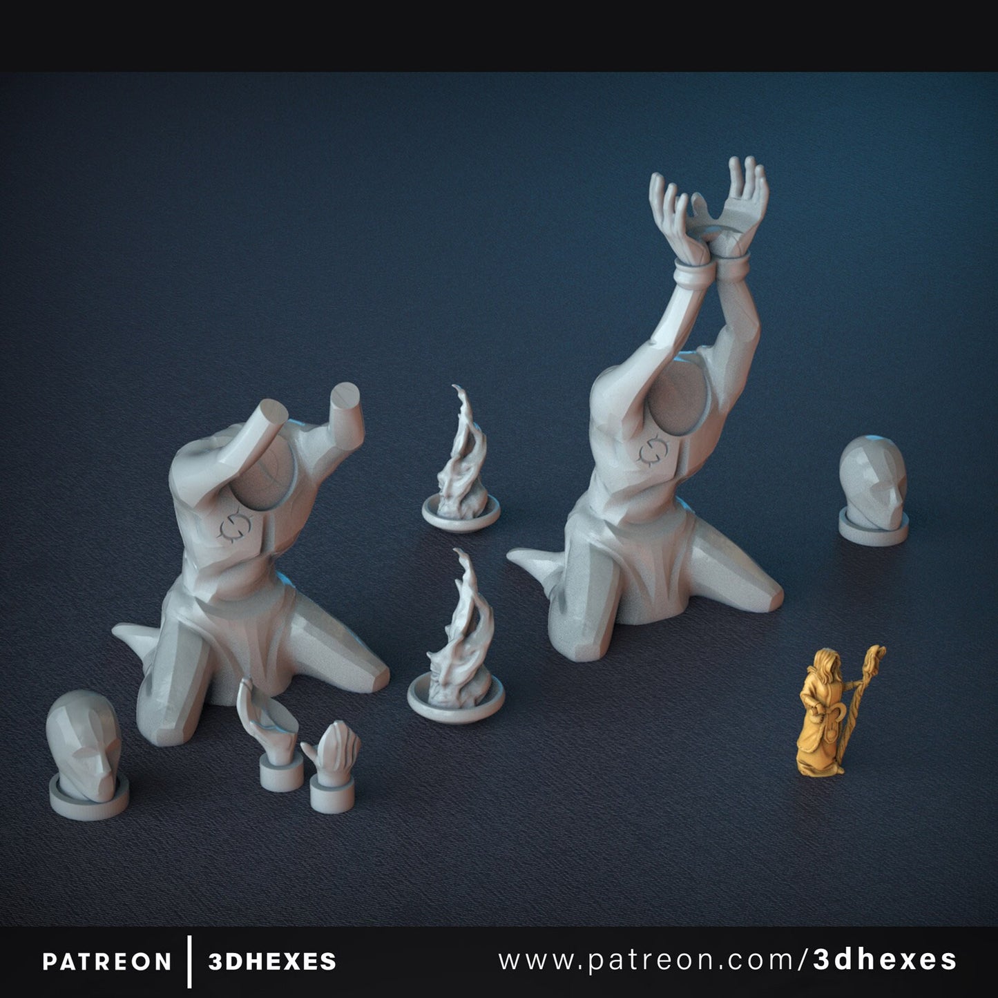 Captive Statues D&D terrain 28mm | 32mm | Dungeons and Dragons | DnD | Pathfinder | Starfinder | Tabletop RPG | Wargaming |