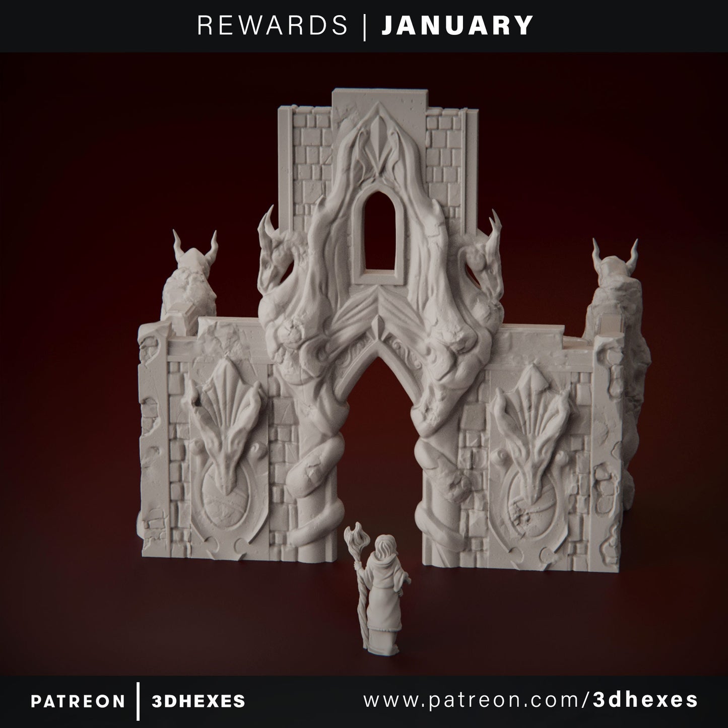Dragon Archway D&D terrain 28-32mm | Dungeons and Dragons | DnD | Pathfinder | Starfinder | Tabletop RPG | Wargaming |