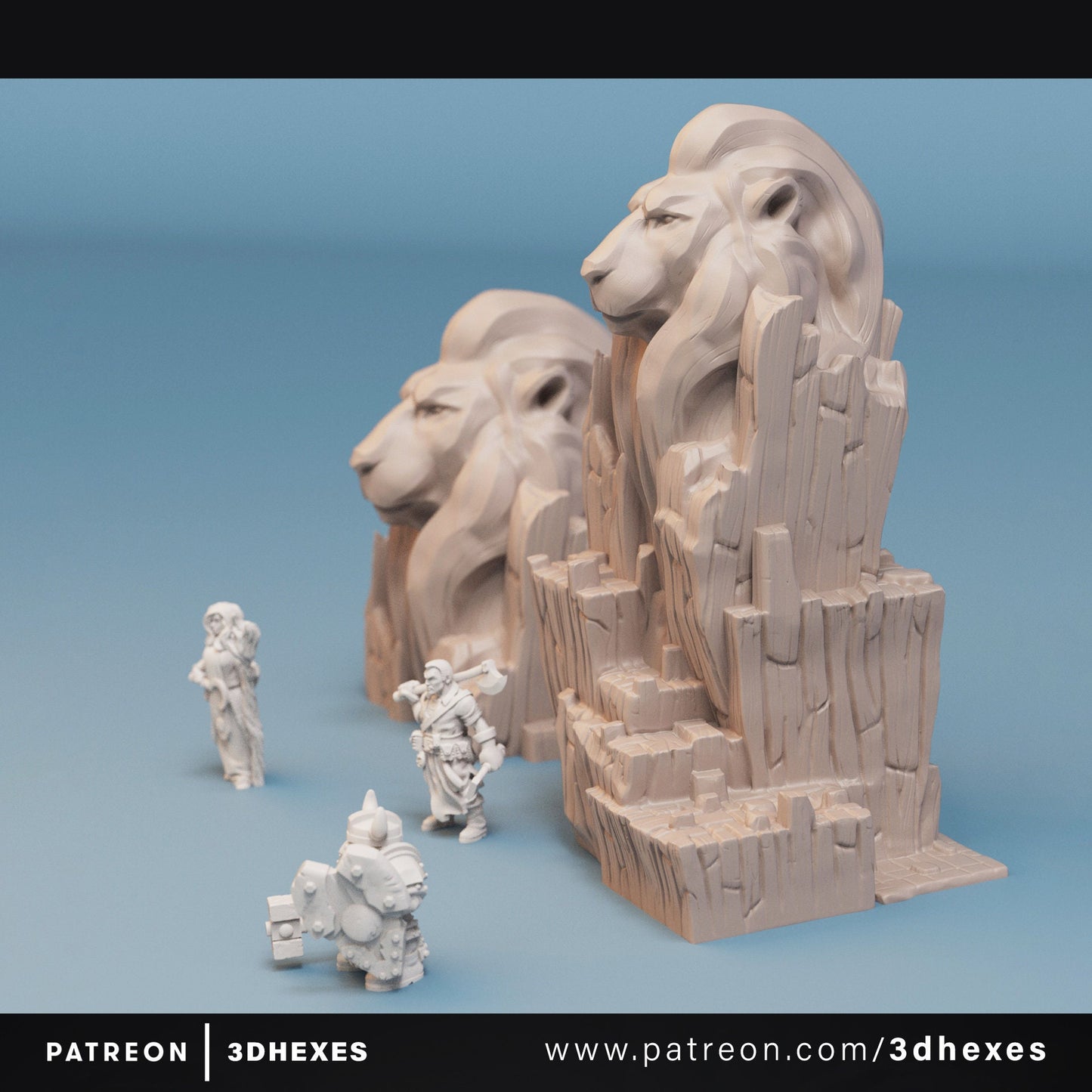 Lion Shrine D&D terrain 28mm | 32mm | Dungeons and Dragons | DnD | Pathfinder | Starfinder | Tabletop RPG | Wargaming |