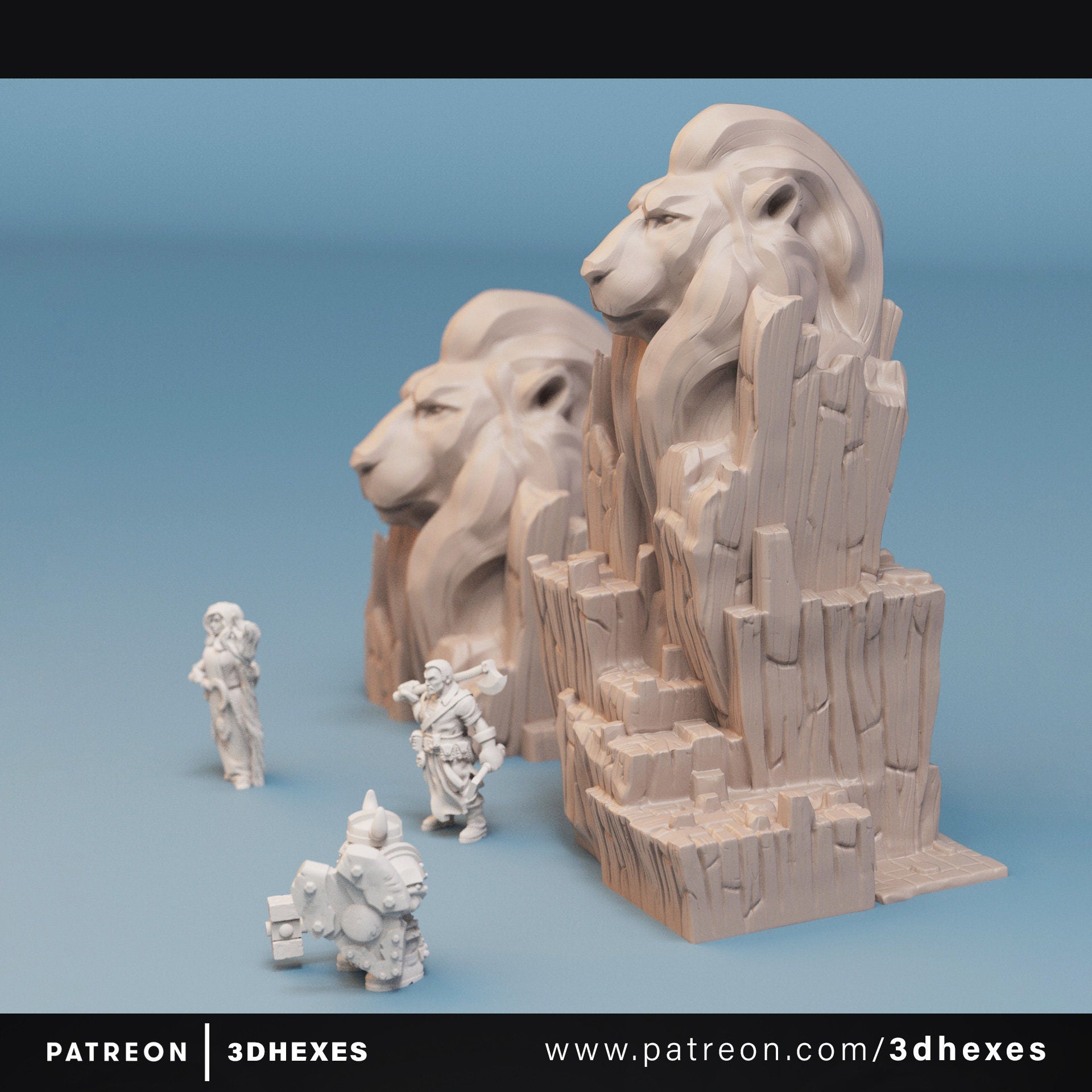 Lion Shrine D&D terrain 28mm | 32mm | Dungeons and Dragons | DnD | Pathfinder | Starfinder | Tabletop RPG | Wargaming |