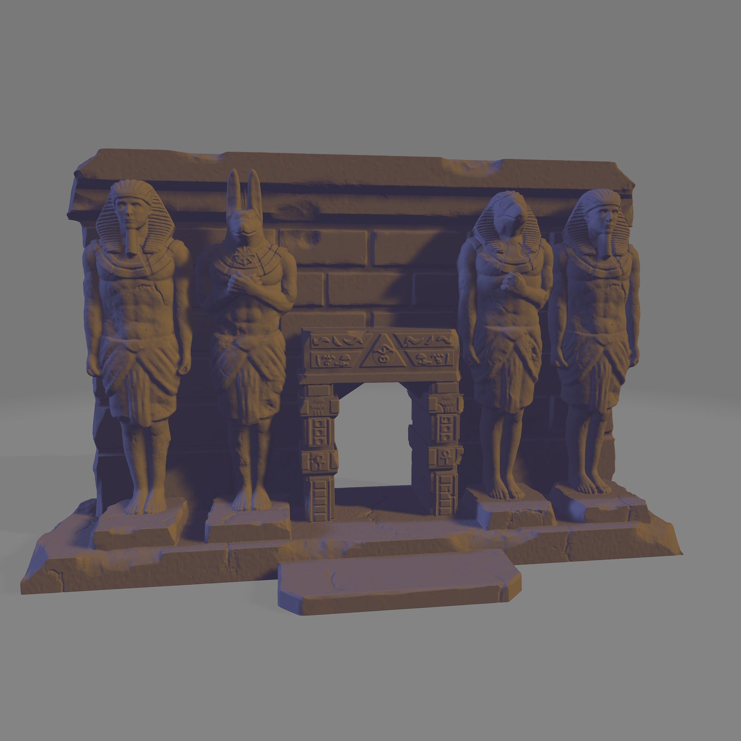Temple Facade and Statues D&D Fantasy Terrain 28-32mm miniature