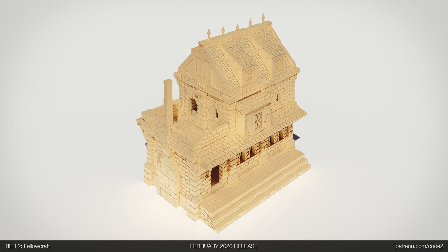 Ulvheim Merchant Medium House Terrain D&D 28mm | 32mm | Dungeons and Dragons | DnD | Pathfinder | Starfinder | Tabletop RPG | Wargaming |