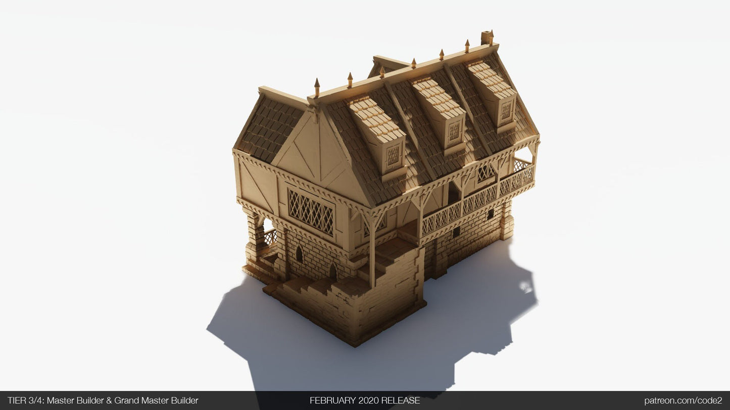 Ulvheim Merchant Large House Terrain D&D 28mm | 32mm | Dungeons and Dragons | DnD | Pathfinder | Starfinder | Tabletop RPG | Wargaming |