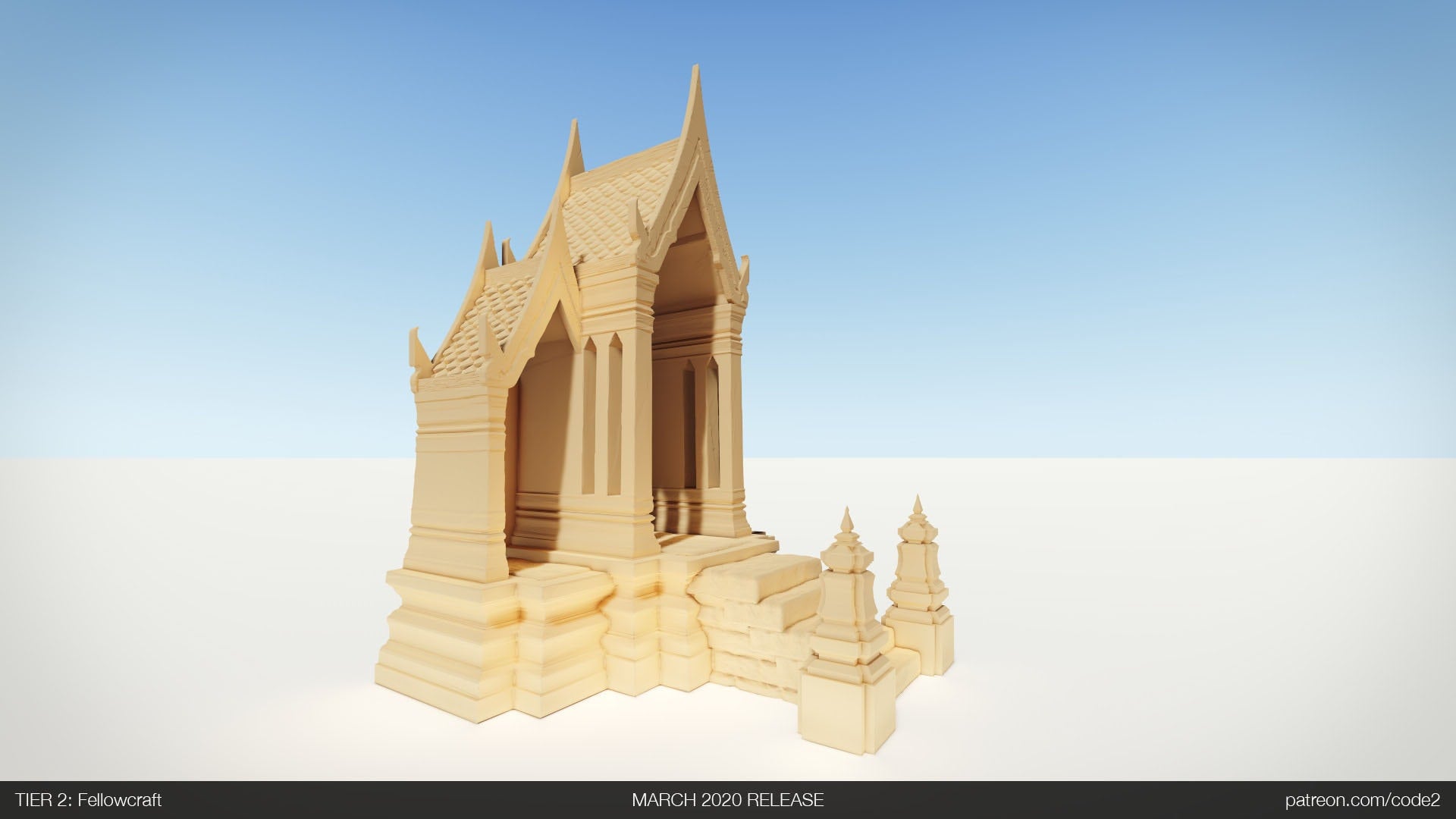 Temple Shrine D&D Terrain 28mm | 32mm | Dungeons and Dragons | DnD | Pathfinder | Starfinder | Tabletop RPG | Wargaming |