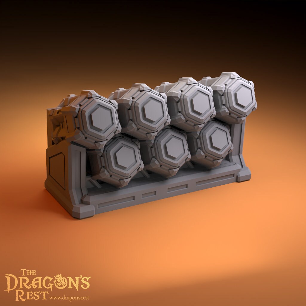 Armored Barrels Set Sci-Fi Scatter Terrain Set 28mm | Dungeons and Dragons | DnD | Starfinder | Battletech | SW Legion | Wargaming