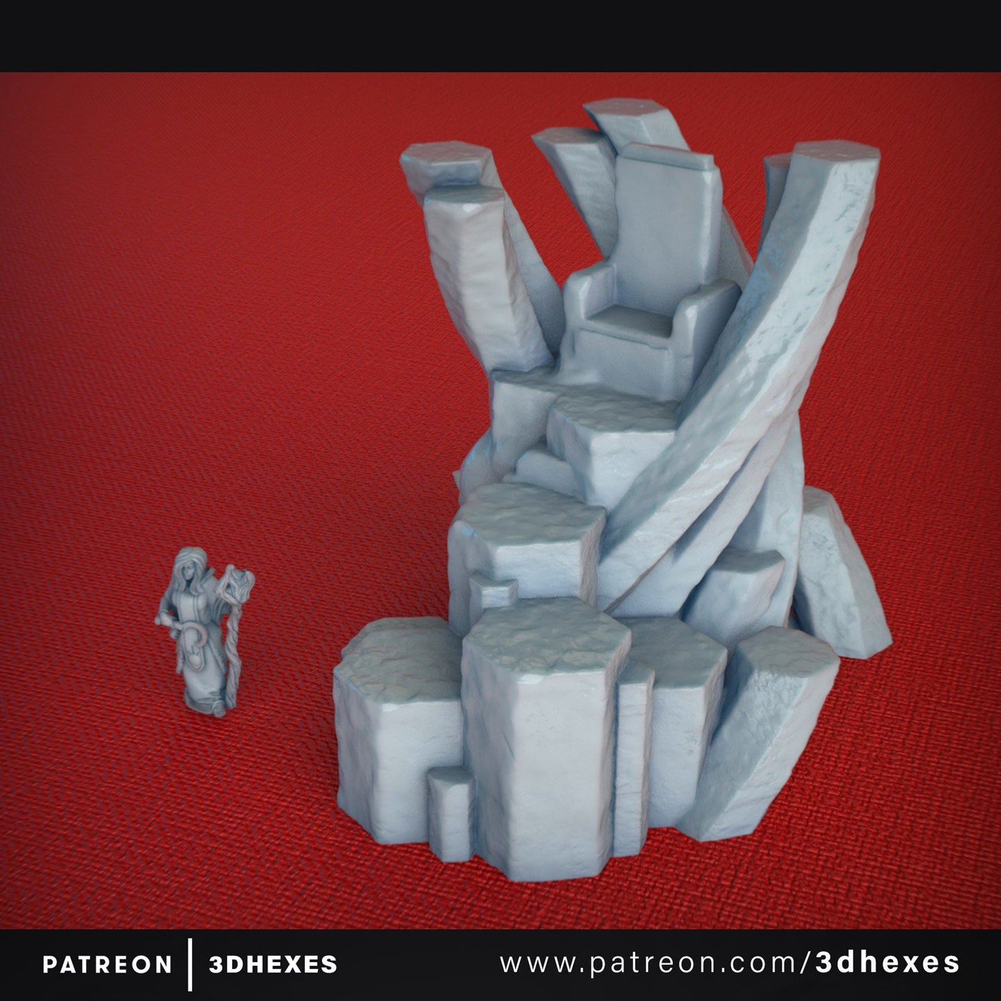 13pcs Basalt Throne Set D&D terrain 28mm | 32mm | Dungeons and Dragons | DnD | Pathfinder | Starfinder | Tabletop RPG | Wargaming |