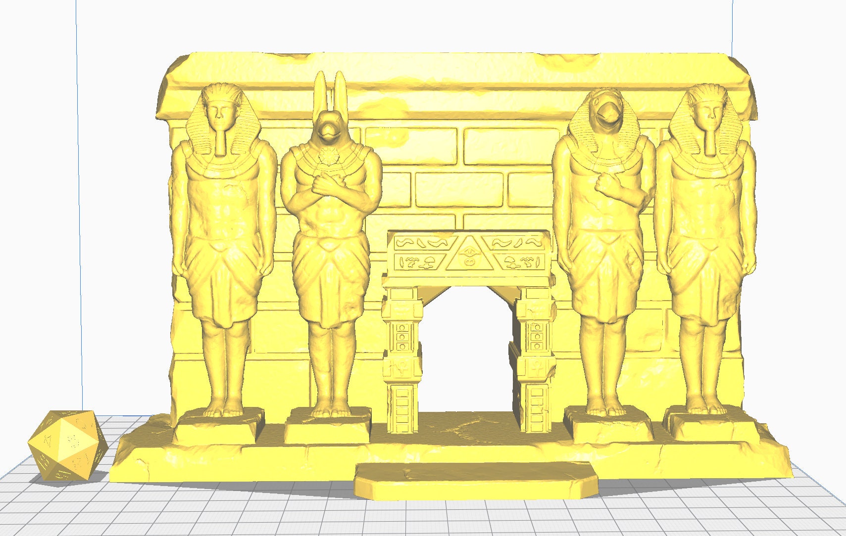 Temple Facade and Statues D&D Fantasy Terrain 28-32mm miniature