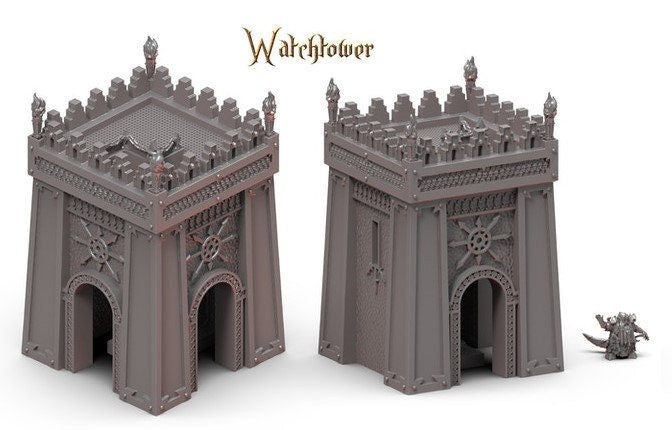 Chaos Dwarven Watchtower D&D 28mm | 32mm Terrain | Dungeons and Dragons | DnD | Pathfinder | Starfinder | Tabletop RPG | Wargaming |