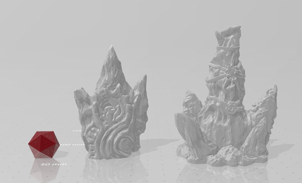 Ice Totems D&D 28mm | 32mm Terrain | Dungeons and Dragons | DnD | Pathfinder | Starfinder | Tabletop RPG | Wargaming |