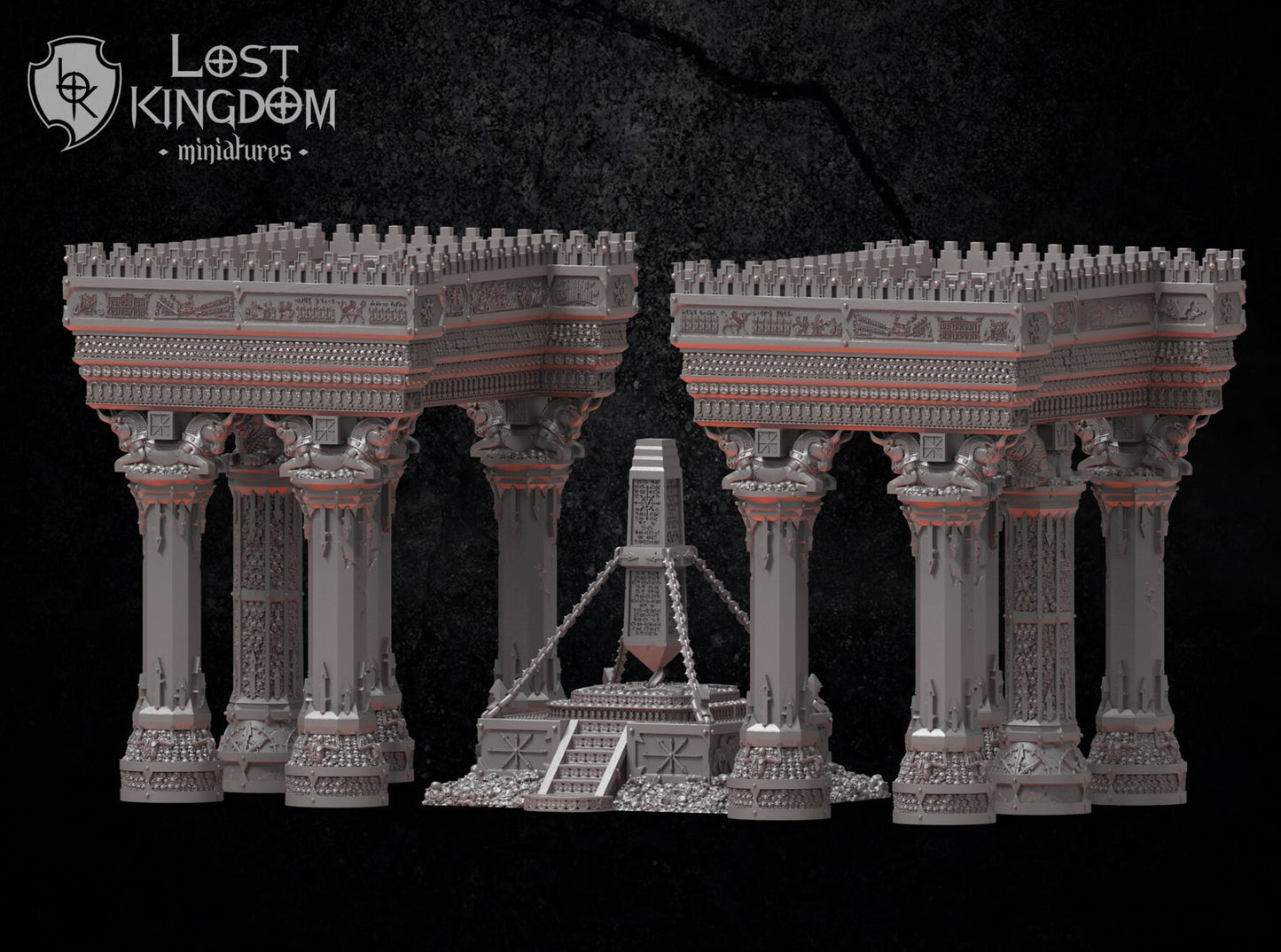Chaos Dwarven Ziggurat Columns D&D 28mm | 32mm Terrain | Dungeons and Dragons | DnD | Pathfinder | Starfinder | Tabletop RPG | Wargaming |