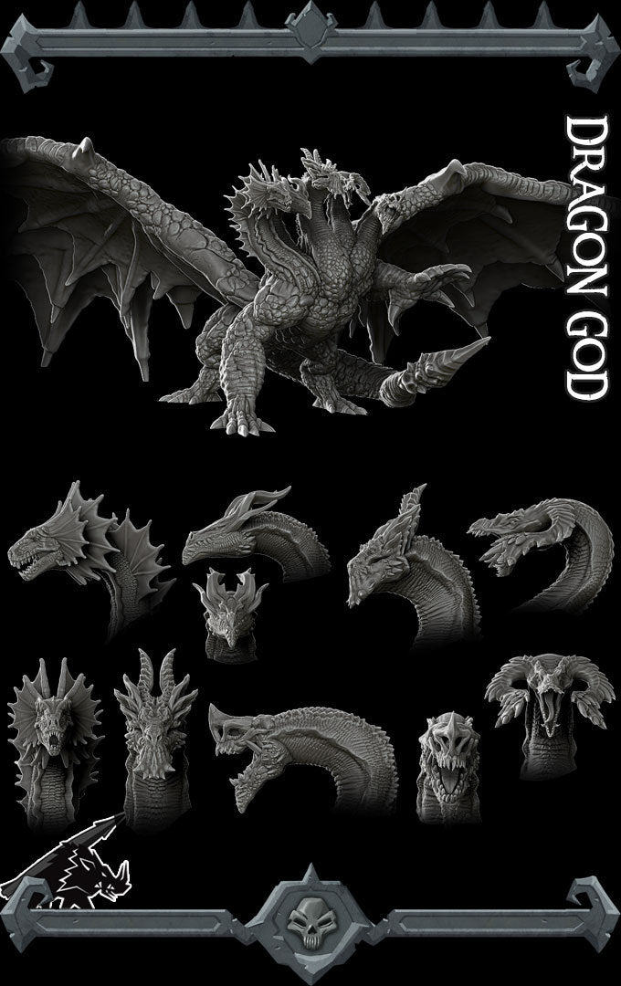Tiamat | Dragon God D&D Epic 28mm | 32mm miniature | Dungeons and Dragons | Pathfinder | Tabletop Roleplaying Games | RPG | Gargantuan Size