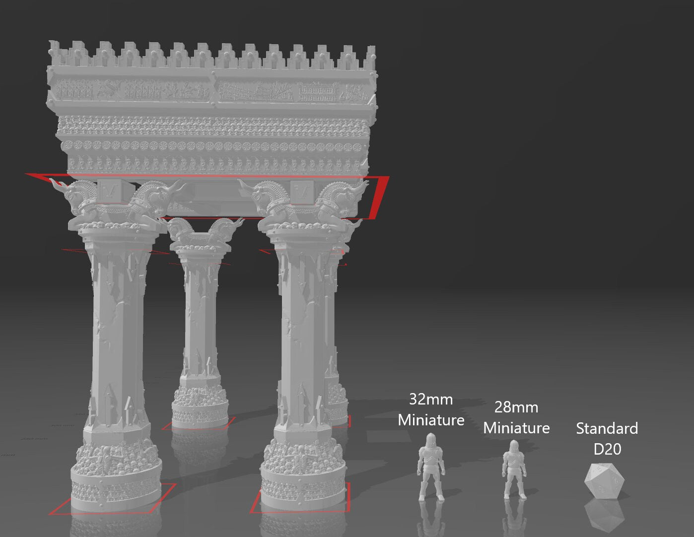 Chaos Dwarven Ziggurat Columns D&D 28mm | 32mm Terrain | Dungeons and Dragons | DnD | Pathfinder | Starfinder | Tabletop RPG | Wargaming |