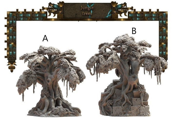 Jungle Trees D&D 28mm | 32mm Terrain | Dungeons and Dragons | DnD | Pathfinder | Starfinder | Tabletop RPG | Wargaming |