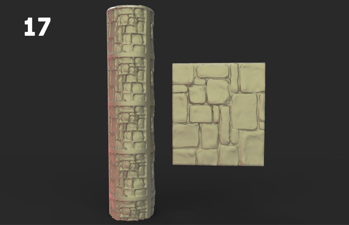 Fantasy Rolling Pin Textured Rollers Set 2 D&D Terrain 28mm | 32mm | Dungeons and Dragons | DnD | Polymer Clay Pattern | Tabletop RPG