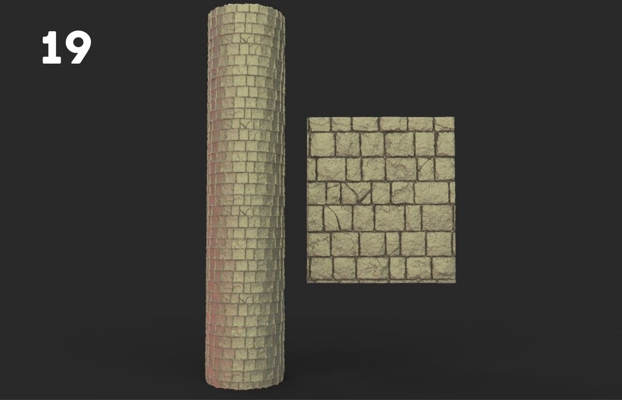 Fantasy Rolling Pin Textured Rollers Set 2 D&D Terrain 28mm | 32mm | Dungeons and Dragons | DnD | Polymer Clay Pattern | Tabletop RPG