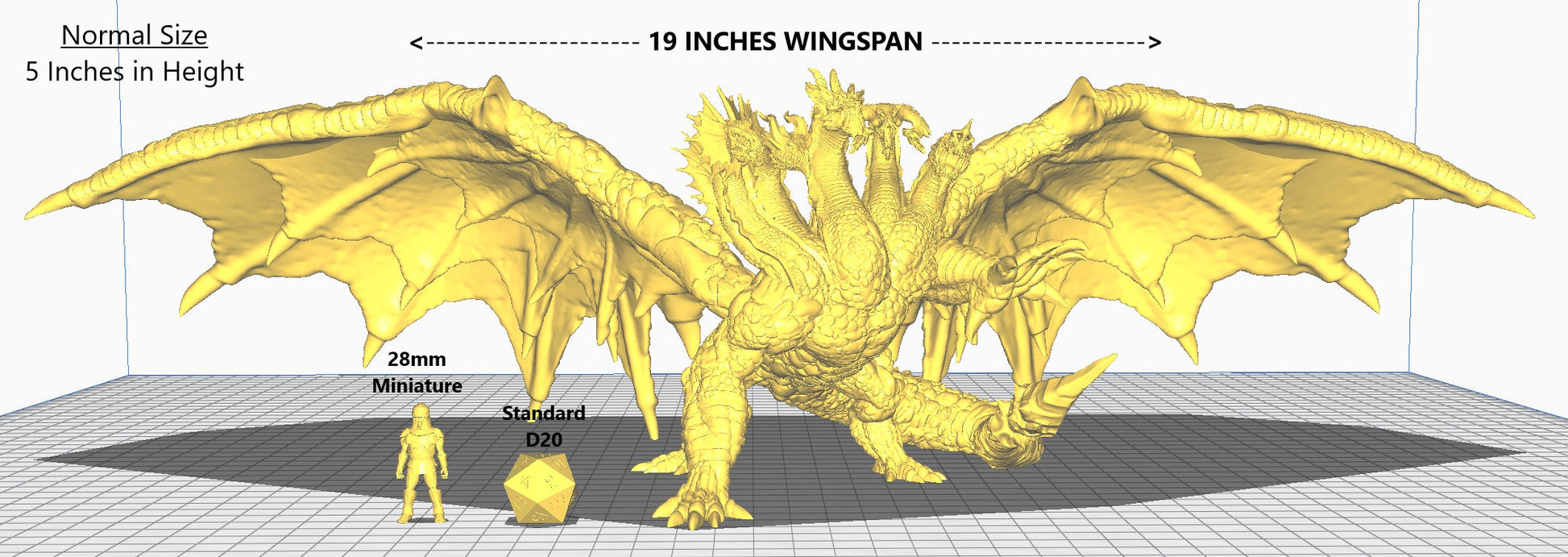 Tiamat | Dragon God D&D Epic 28mm | 32mm miniature | Dungeons and Dragons | Pathfinder | Tabletop Roleplaying Games | RPG | Gargantuan Size