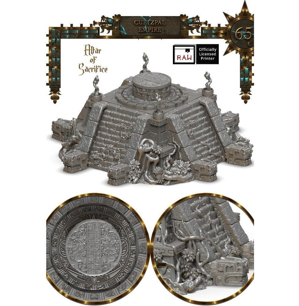Cuetzpal Altar of Sacrifice D&D 28mm | 32mm Terrain | Dungeons and Dragons | DnD | Pathfinder | Starfinder | Tabletop RPG | Wargaming |