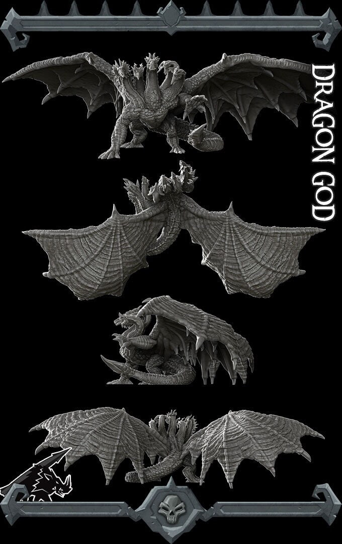 Tiamat | Dragon God D&D Epic 28mm | 32mm miniature | Dungeons and Dragons | Pathfinder | Tabletop Roleplaying Games | RPG | Gargantuan Size