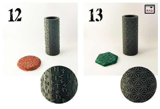 Rolling Pin Textured Rollers Set 1 D&D Terrain | 28mm | 32mm | Dungeons and Dragons | DnD | Polymer Clay Pattern | Tabletop RPG