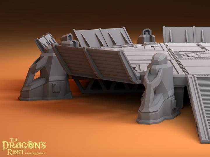 Spaceship Landing Pad Sci Fi Outpost 28mm | Dungeons and Dragons | DnD | Starfinder | Battletech | SW Legion | Wargaming