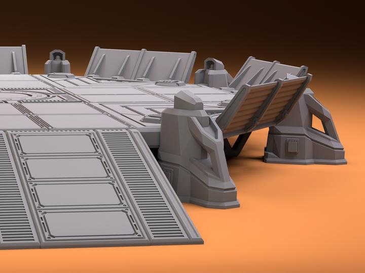 Spaceship Landing Pad Sci Fi Outpost 28mm | Dungeons and Dragons | DnD | Starfinder | Battletech | SW Legion | Wargaming