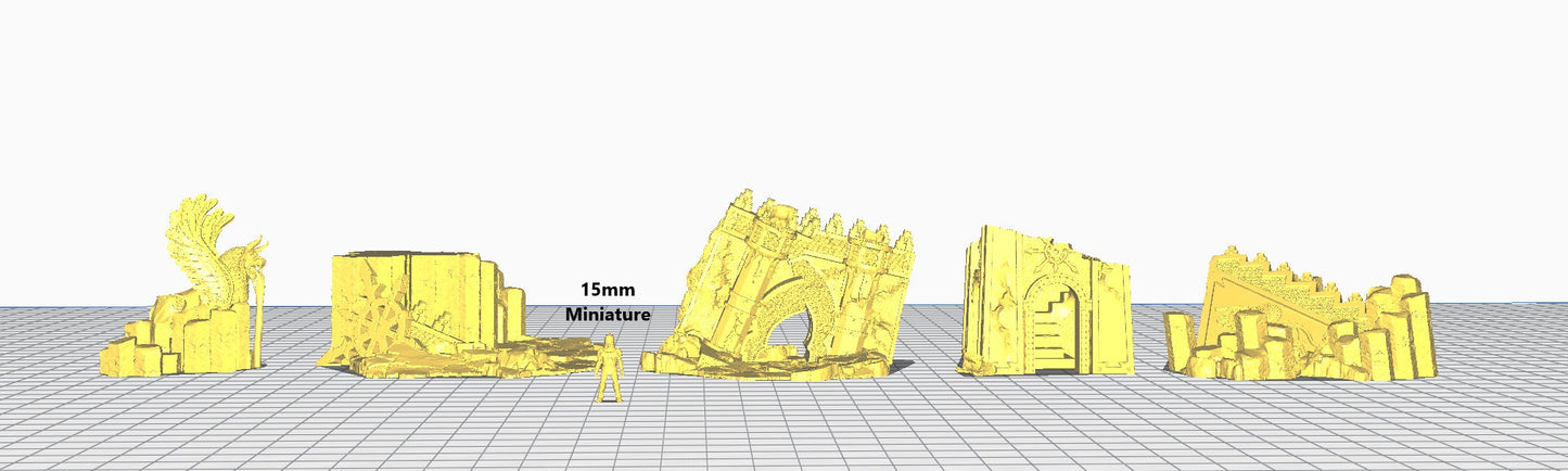 5pcs Chaos Dwarven Ruins Set D&D 28mm | 32mm Terrain | Dungeons and Dragons | DnD | Pathfinder | Starfinder | Tabletop RPG | Wargaming |