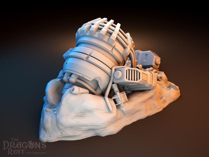 Destroyed Generator Sci-Fi Scatter Terrain 28mm | 32mm | Dungeons and Dragons | DnD | Starfinder | Battletech | SW Legion | Wargaming