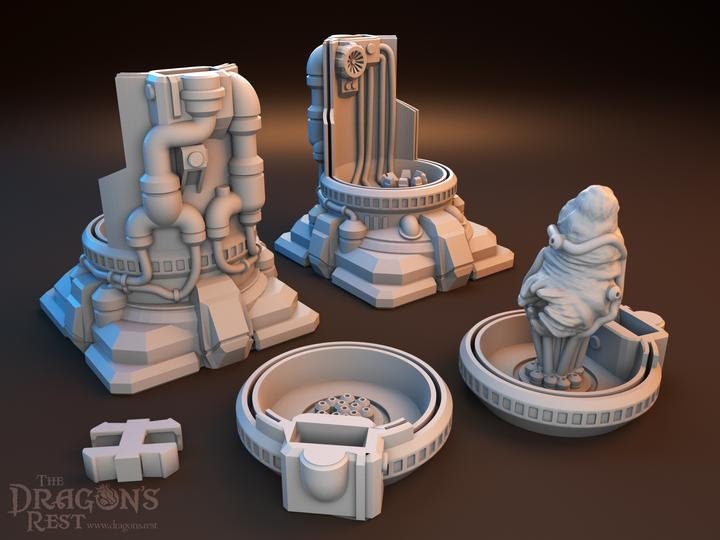 9pcs Bio Lab Sci-Fi Scatter Terrain Set 28mm | 32mm | Dungeons and Dragons | DnD | Starfinder | Battletech | SW Legion | Wargaming