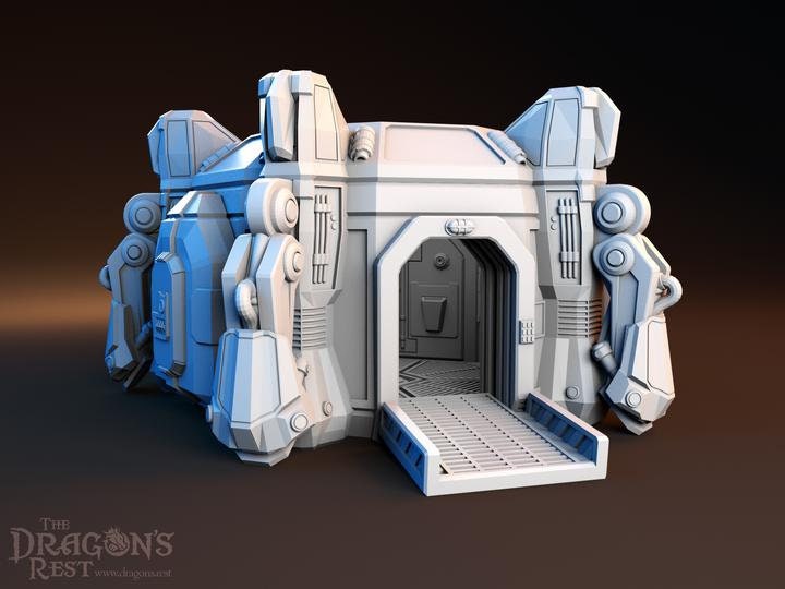 Outpost Origins Hub Sci-Fi Modular Terrain Set 28mm | Dungeons and Dragons | DnD | Starfinder | Battletech | SW Legion | Wargaming