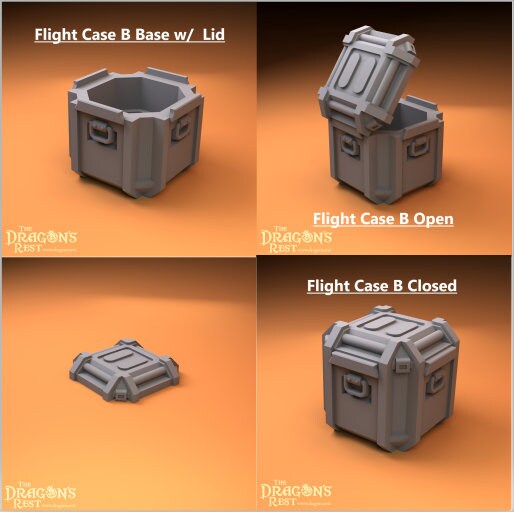 24pcs Flight Cases Sci-Fi Scatter Terrain 28mm | 32mm | Dungeons and Dragons | DnD | Starfinder | Battletech | SW Legion | Wargaming