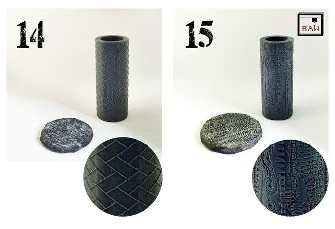 Rolling Pin Textured Rollers Set 1 D&D Terrain | 28mm | 32mm | Dungeons and Dragons | DnD | Polymer Clay Pattern | Tabletop RPG