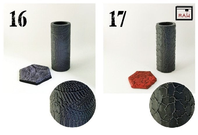 Rolling Pin Textured Rollers Set 1 D&D Terrain | 28mm | 32mm | Dungeons and Dragons | DnD | Polymer Clay Pattern | Tabletop RPG