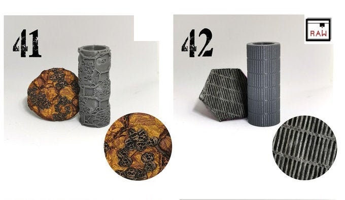Rolling Pin Textured Rollers Set 3 D&D Terrain | 28mm | 32mm | Dungeons and Dragons | DnD | Polymer Clay Pattern | Tabletop RPG