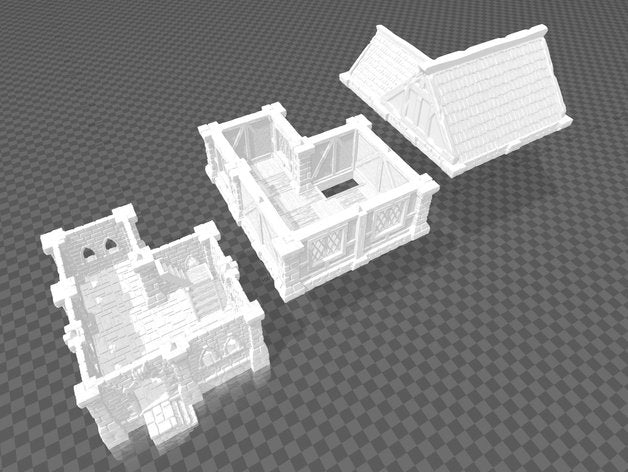 Ulvheim Houses D&D Terrain 28mm | 32mm | Dungeons and Dragons | DnD | Pathfinder | Starfinder | Tabletop RPG | Wargaming |