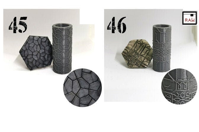 Rolling Pin Textured Rollers Set 3 D&D Terrain | 28mm | 32mm | Dungeons and Dragons | DnD | Polymer Clay Pattern | Tabletop RPG